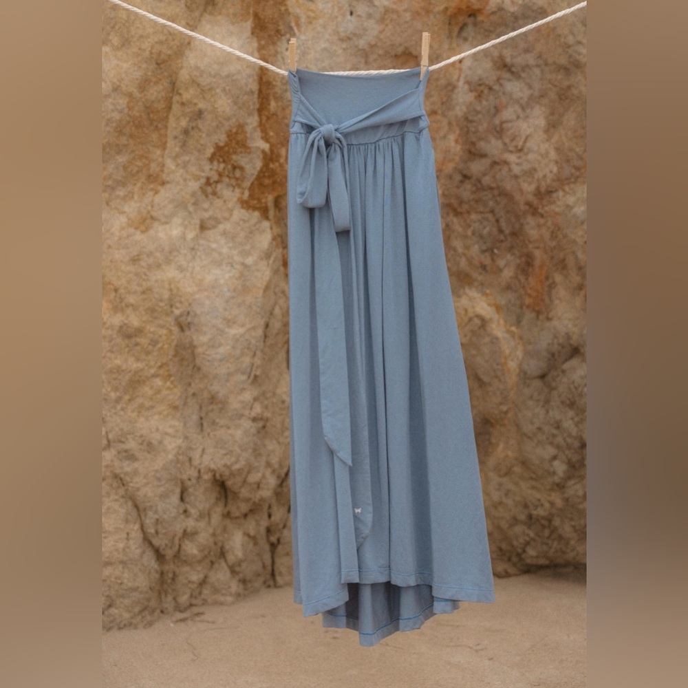 🦋 Purusha People Blue Tansy Butterfly Wrap Skirt – Size Small